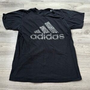 Adidas The Go To Tee Black Graphic Logo T Shirt‎ Medium Mens Adult Activewear